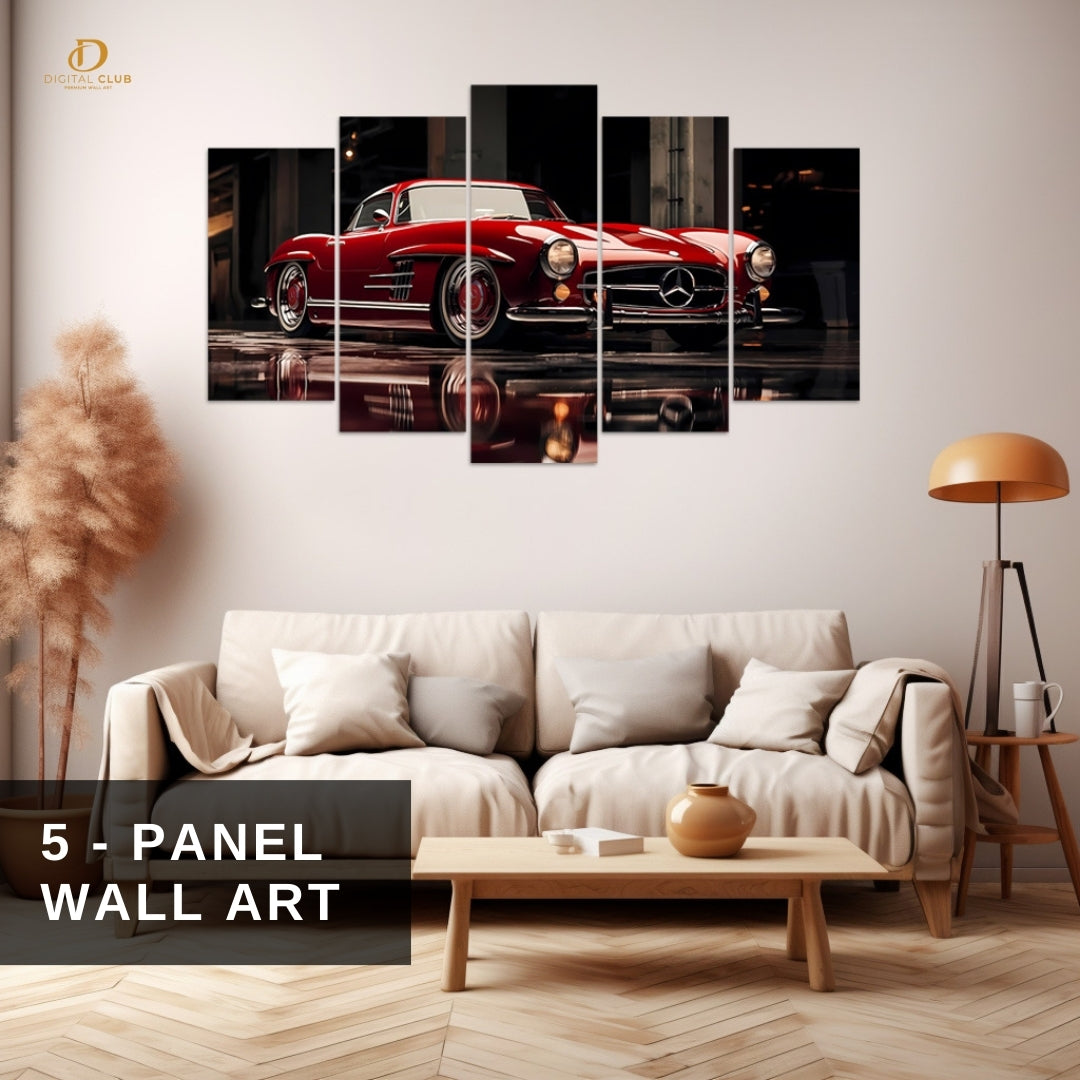 Vintage - Mercedes - 5 Panel Wall Art