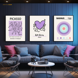 Famous Artist Artwork - 3 Panel Wall Art