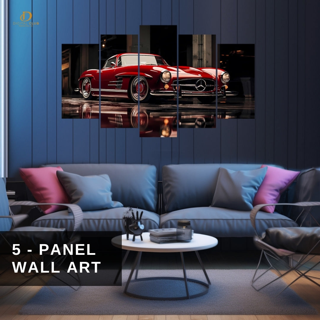 Vintage - Mercedes - 5 Panel Wall Art