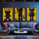 KAWS Artwork - 3 Panel Wall Art