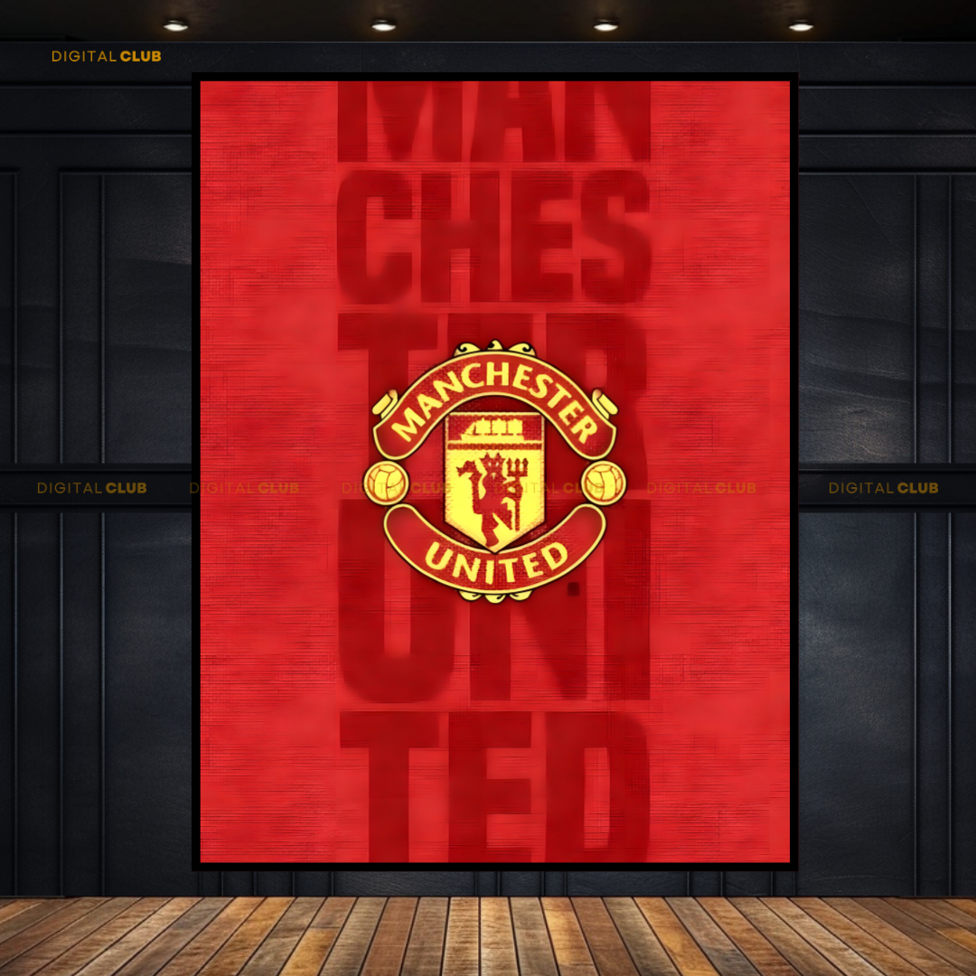 Man United Logo Football Premium Wall Art