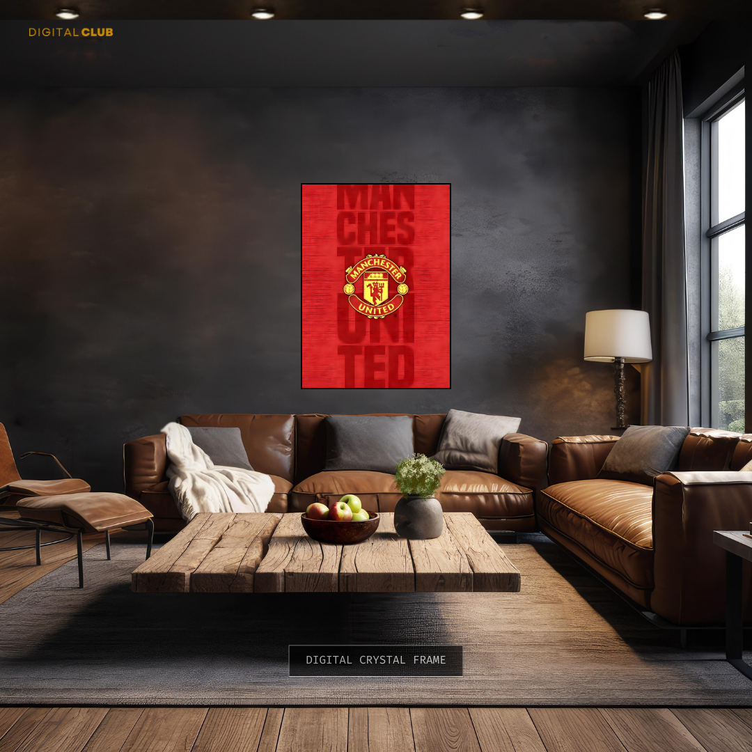 Man United Logo Football Premium Wall Art