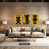 KAWS Artwork - 3 Panel Wall Art