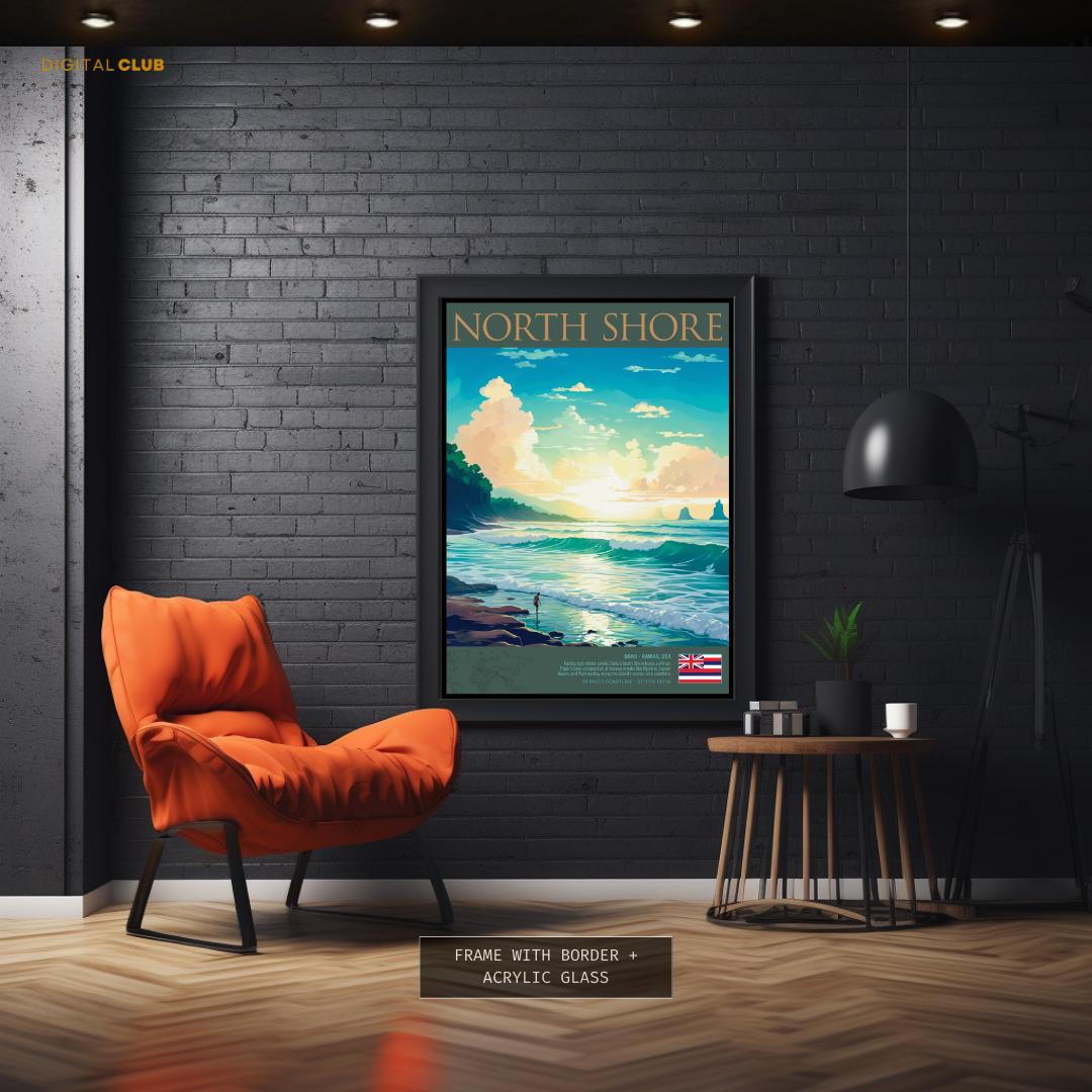 North Shore Hawaii USA Premium Wall Art