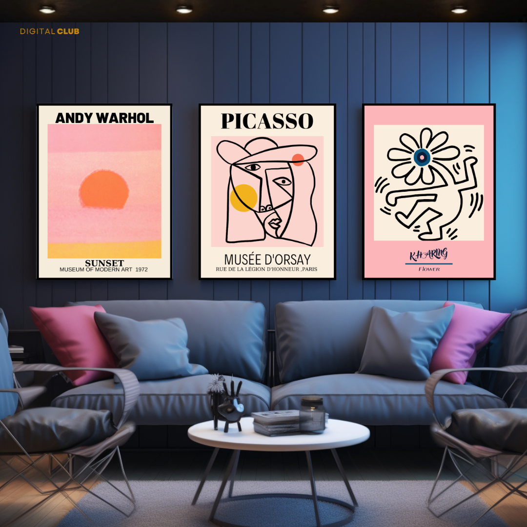 Famous Artist Artwork 1 - 3 Panel Wall Art