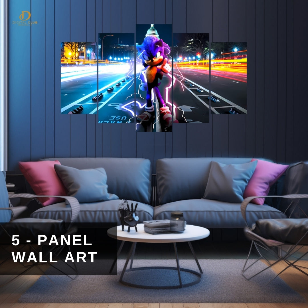 Sonic - Cartoon - 5 Panel Wall Art