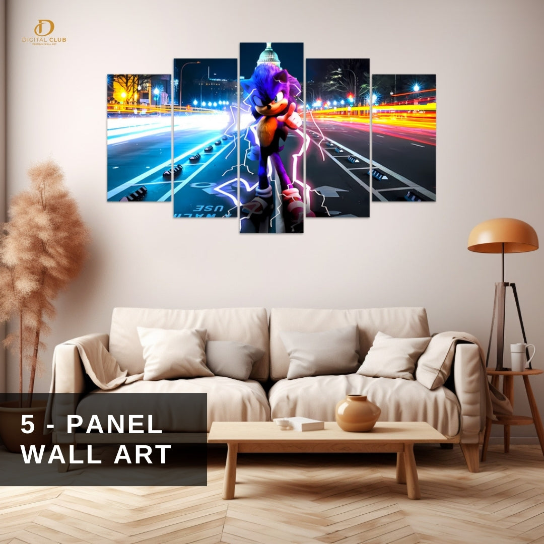 Sonic - Cartoon - 5 Panel Wall Art