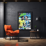 Brasil Vs Argentina - Football - Premium Wall Art