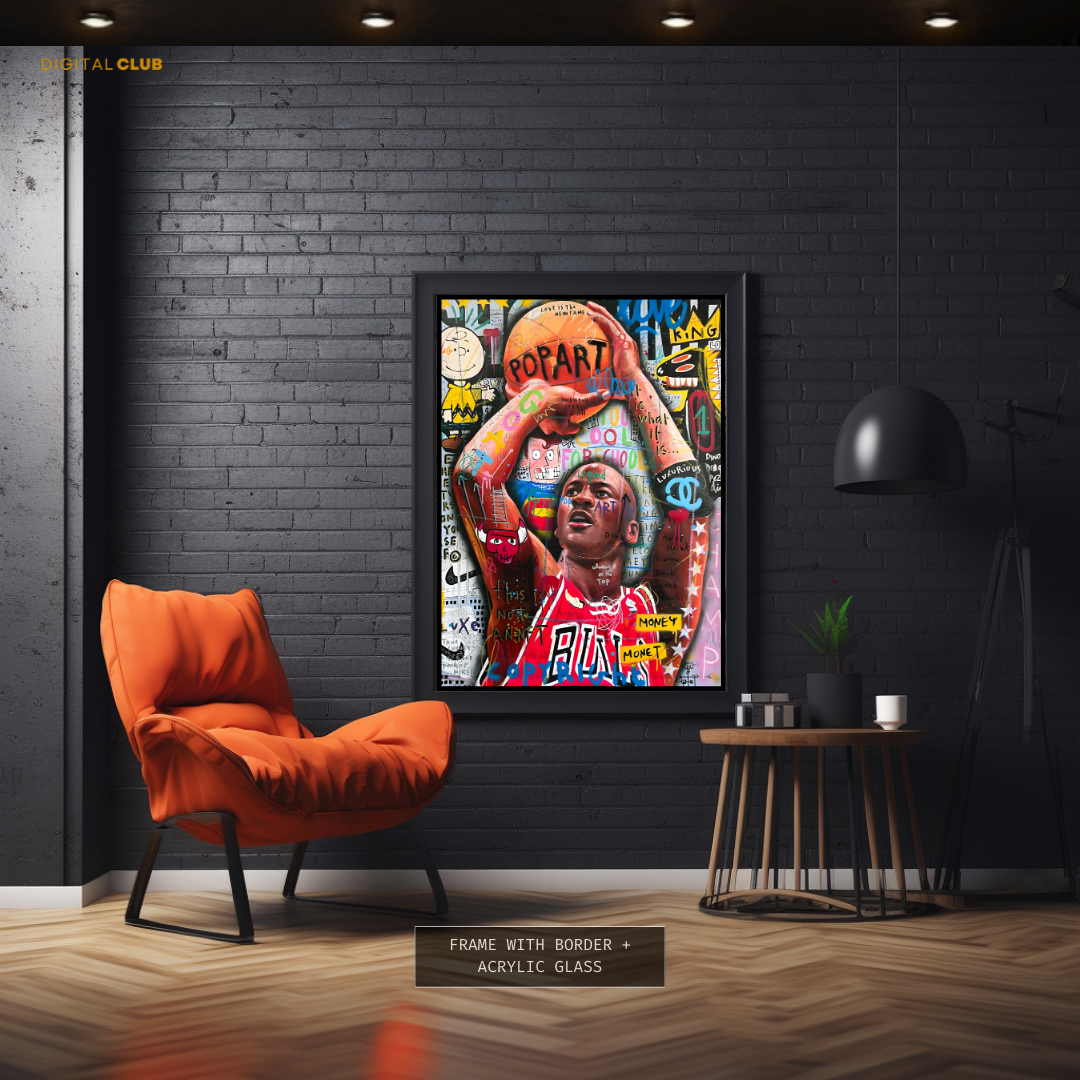 Michael Jordan Pop ART Basketball Premium Wall Art