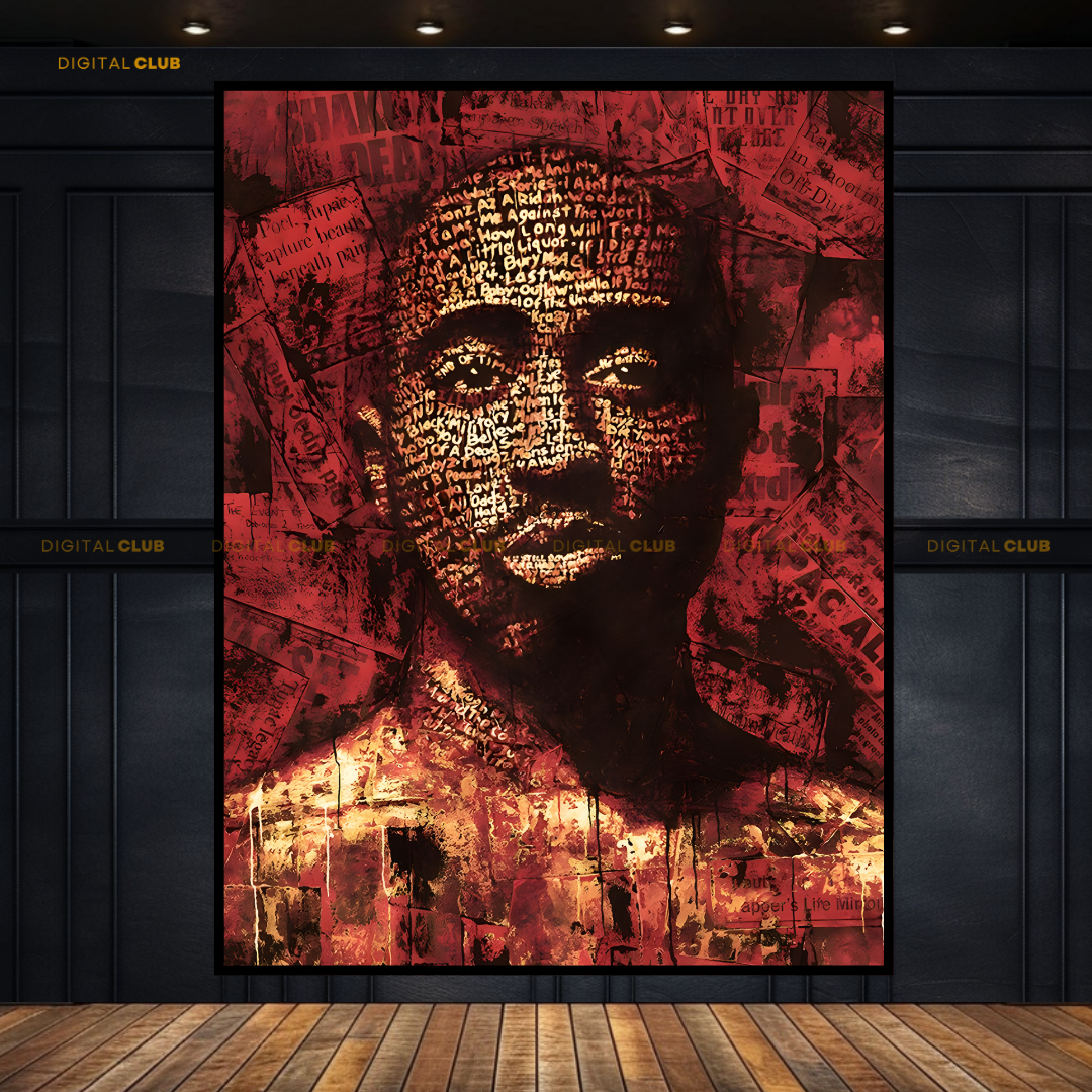 Tupac - Music Artist - Premium Wall Art