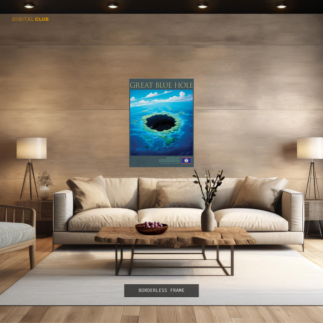 Great Blue Hole Belize Premium Wall Art