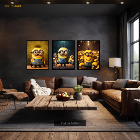 Minions Artwork - 3 Panel Wall Art