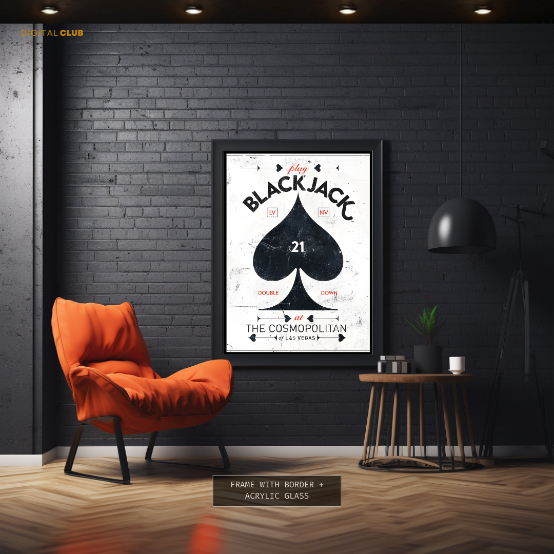 Blackjack Card Game Casino Premium Wall Art