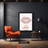 Gorgeous Pink Lips Premium Wall Art