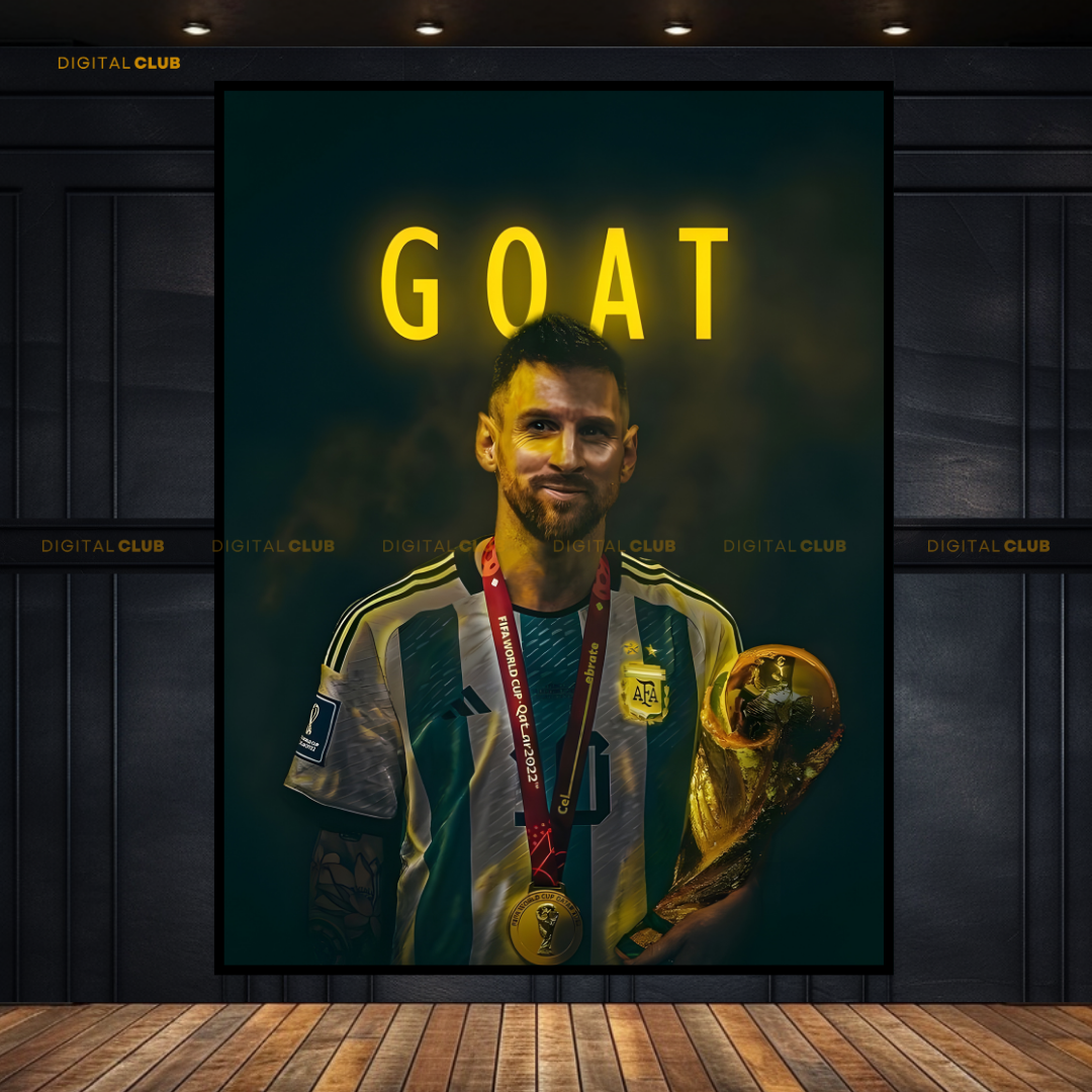 Messi - GOAT Artwork - Premium Wall Art