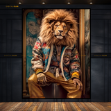 Lion in Swag Premium Wall Art