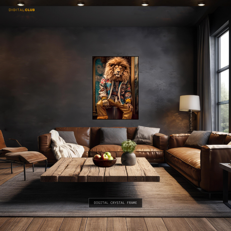 Lion in Swag Premium Wall Art