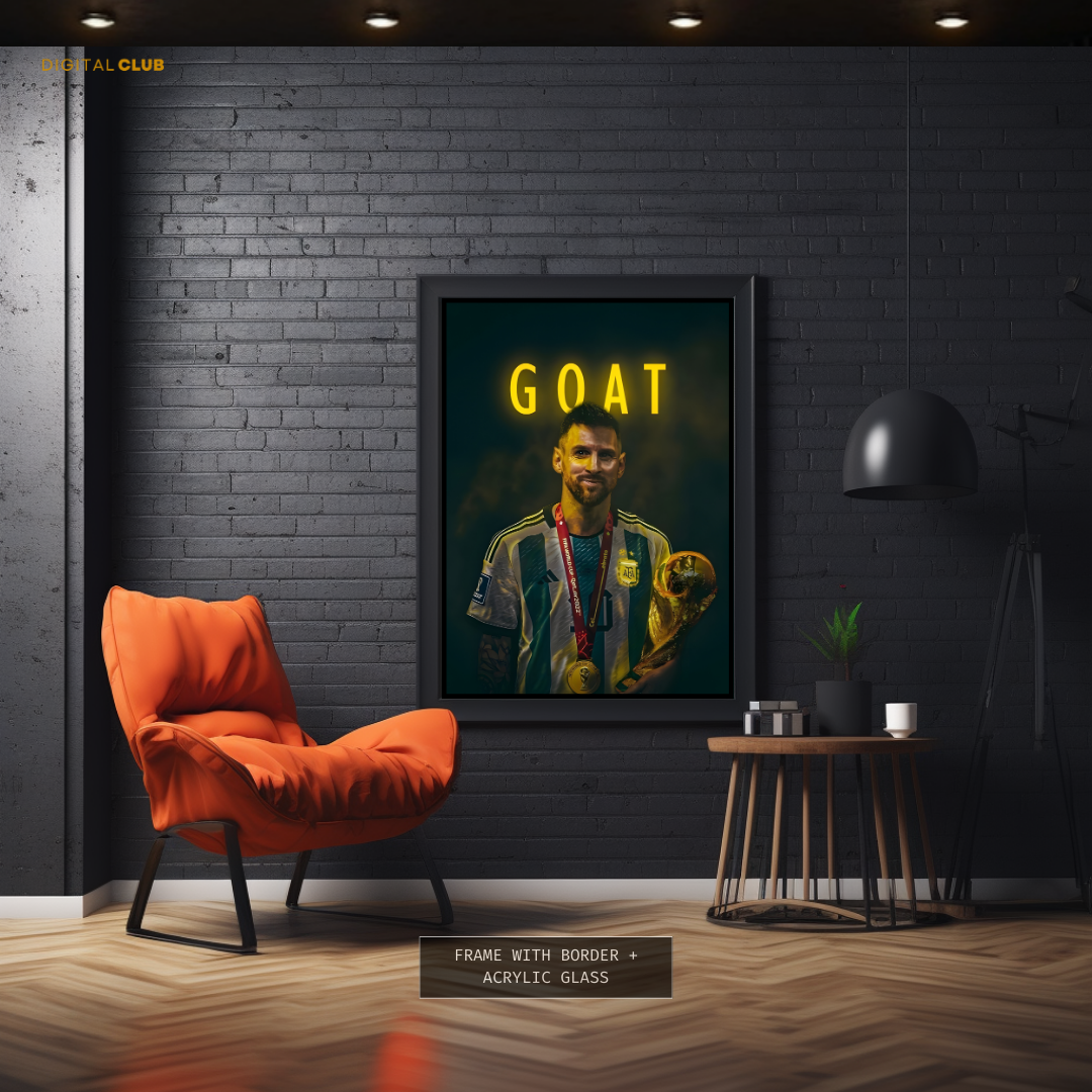 Messi - GOAT Artwork - Premium Wall Art