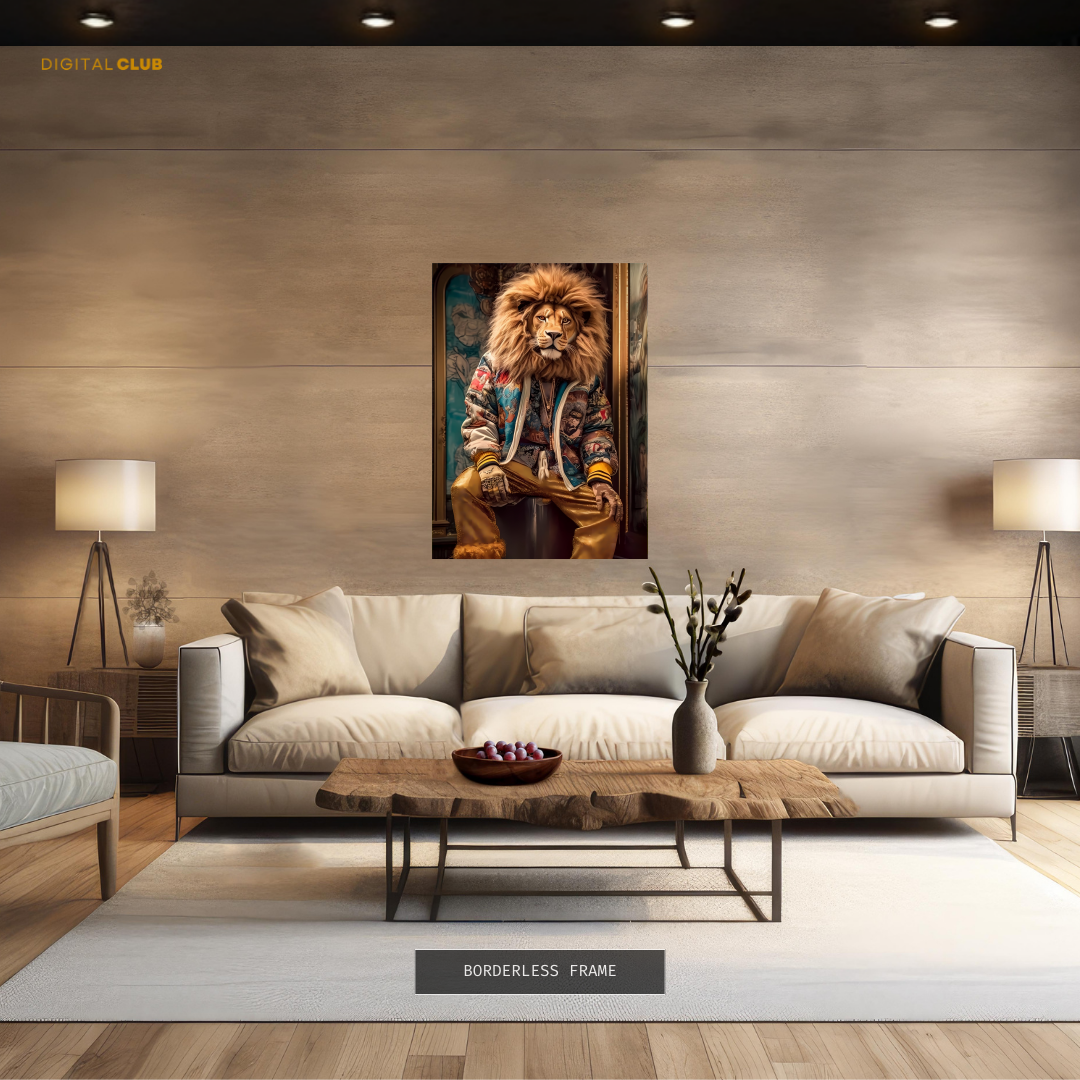 Lion in Swag Premium Wall Art