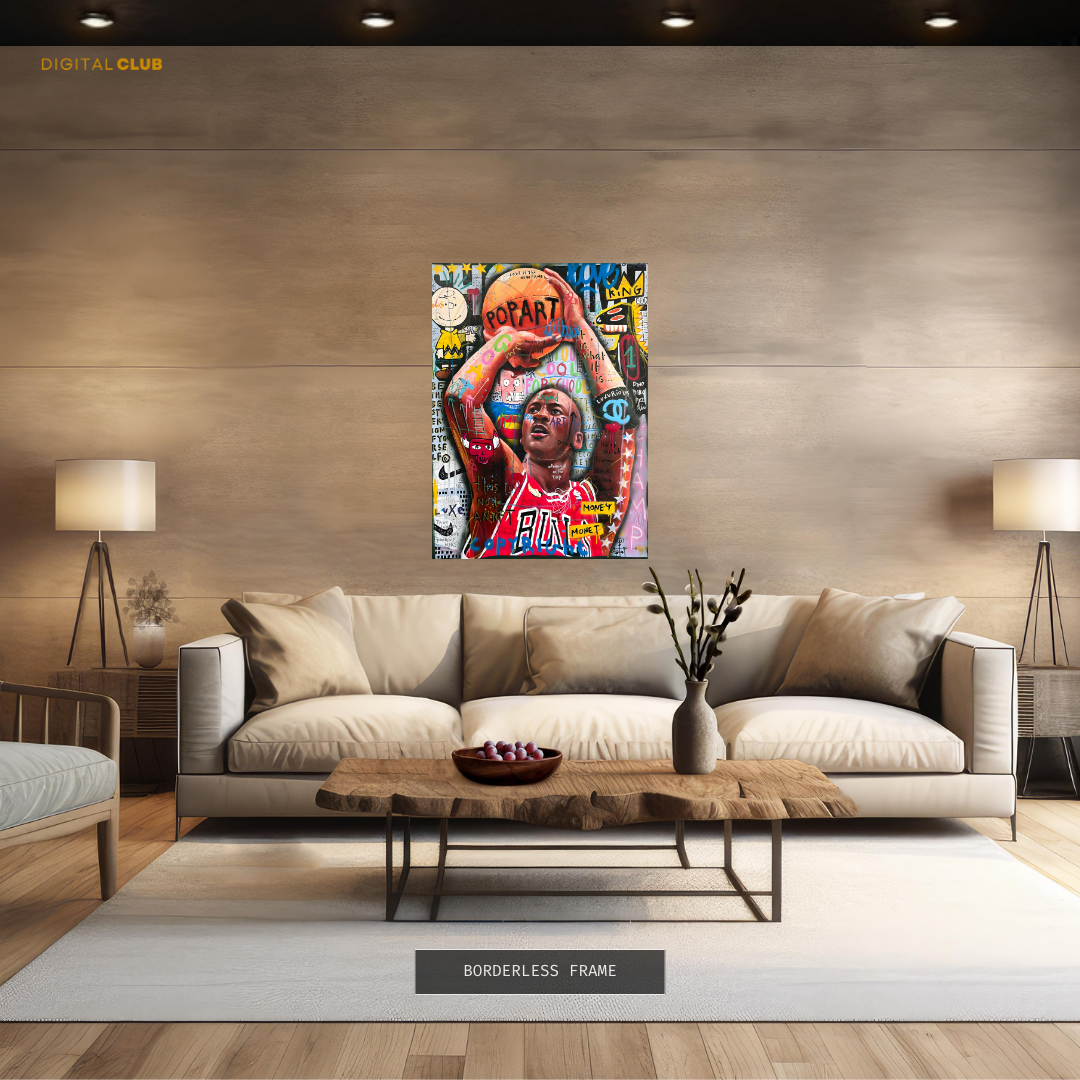 Michael Jordan Pop ART Basketball Premium Wall Art